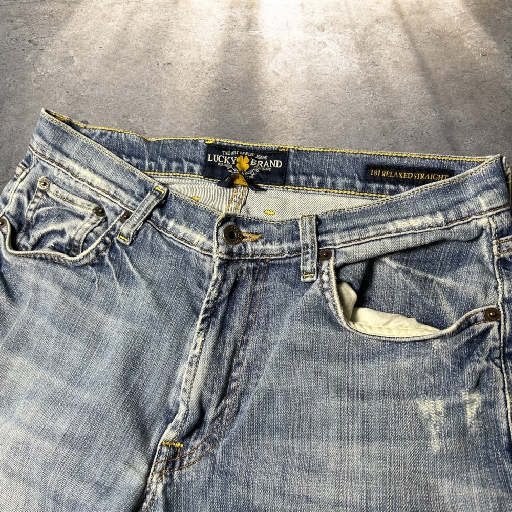Lucky Brand 181 Relaxed Straight Jeans Blue Skater Baggy Vintage 31x30